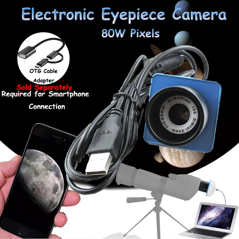 Digital Electronic Eyepiece Camera 80W Pixels 1.25