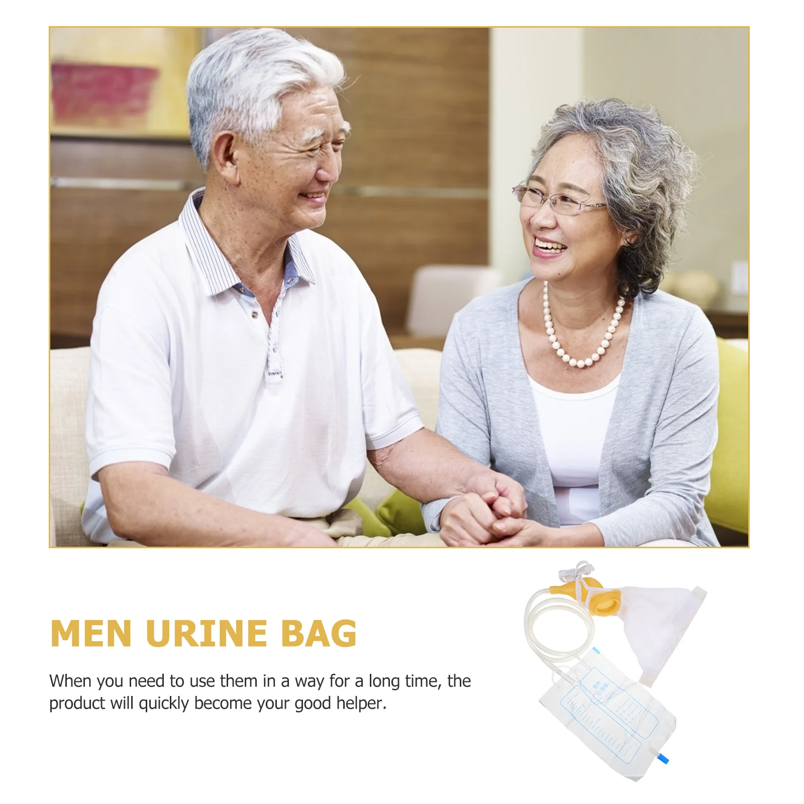 Men\'s Urinal Skin-friendly Urine Bag Collector Wearable Patient Supply Urinary Drainage Breathable Collection Pouch