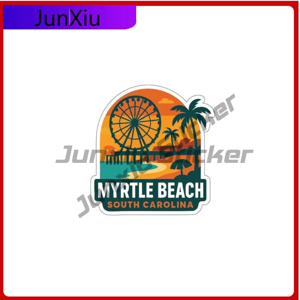 

Myrtle Beach South Carolina Travel Sticker Vinyl Die-cut Decal Decoration City Skyline Landmark Design Suv Bumper Truck Electric