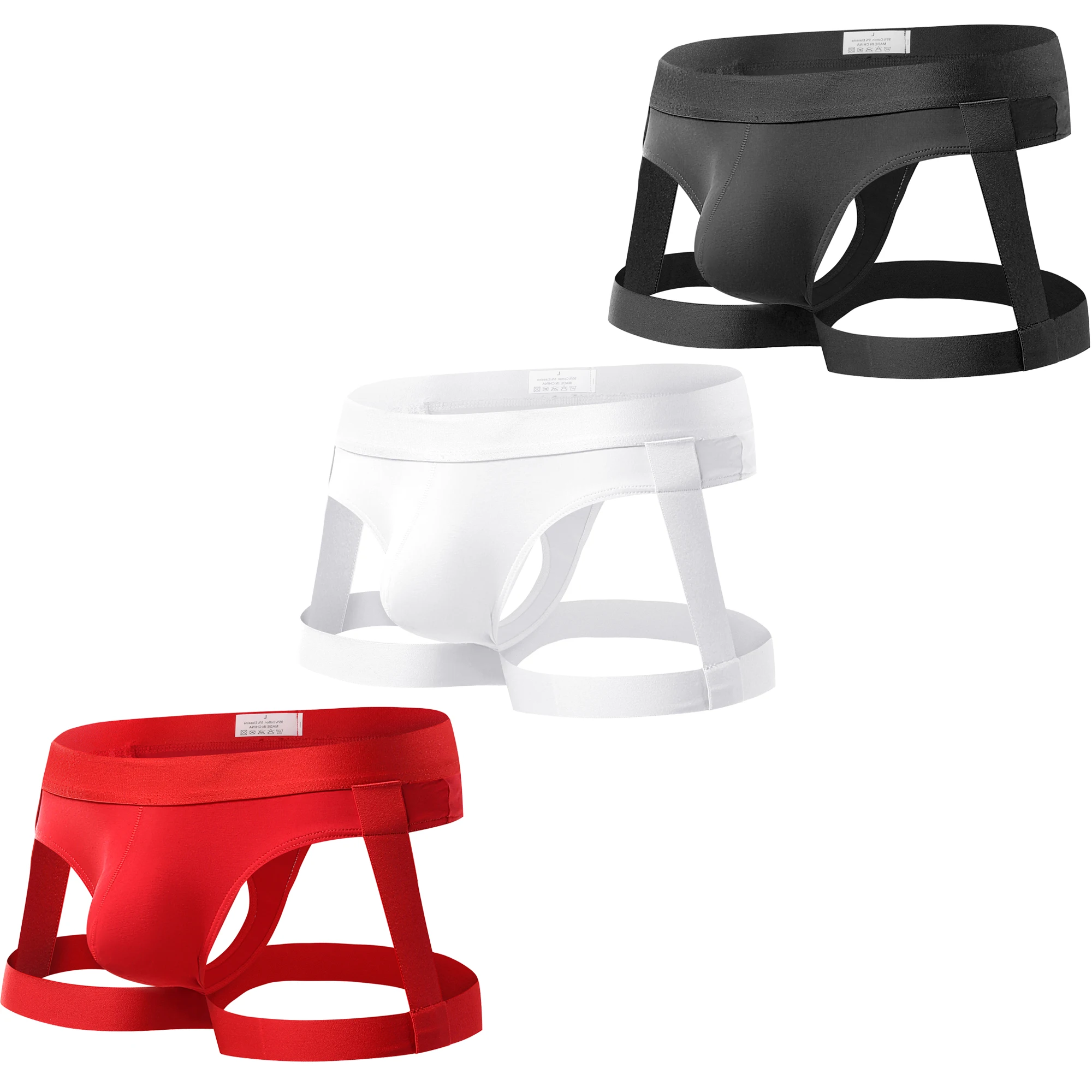 

3Pcs/Set New Sexy Men's Jockstrap Thongs Bulge Pouch Underwear Breathable Cotton G-string Briefs Athletic Male Bikini Underpants