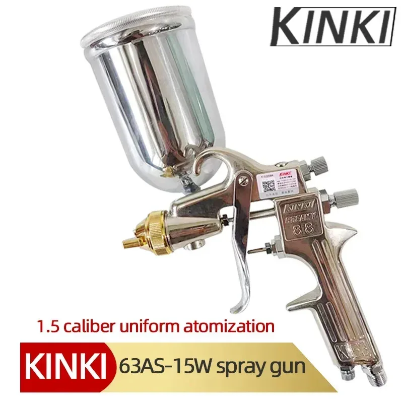

Japan KINKI Spray Gun Auto Furniture Repair Paint Spraying High Atomization Pot 1.5mm Nozzle Pneumatic Spray Tool