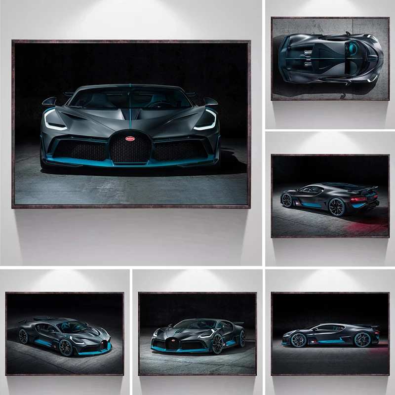 Luxury Supercar Bugatti Divo Sport Car Posters and Prints Canvas Painting Wall Art Picture for Living Room Home Decor Cuadros