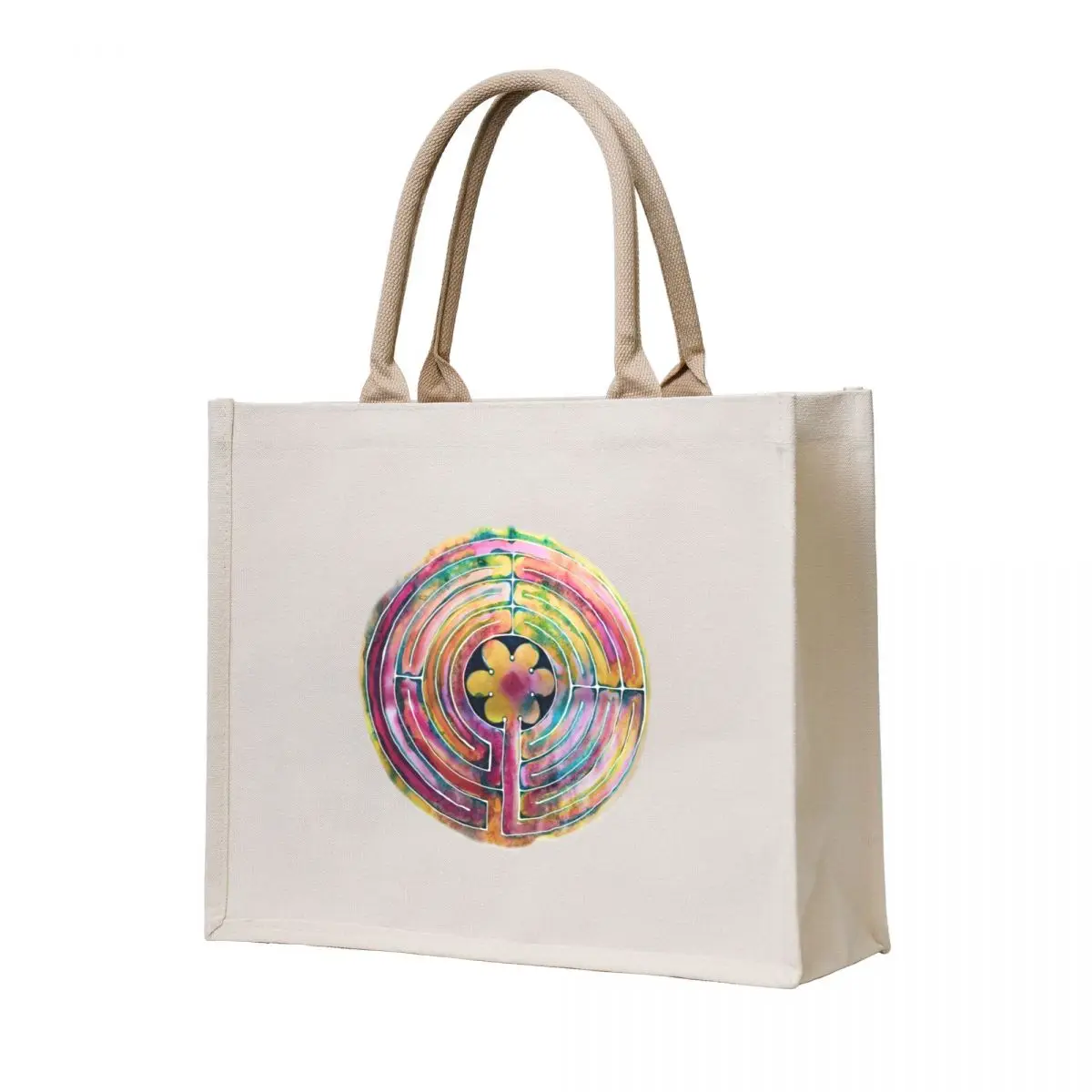 

Watercolor Labyrinth Tote Bag large size bags Fabric bag Canvas bag
