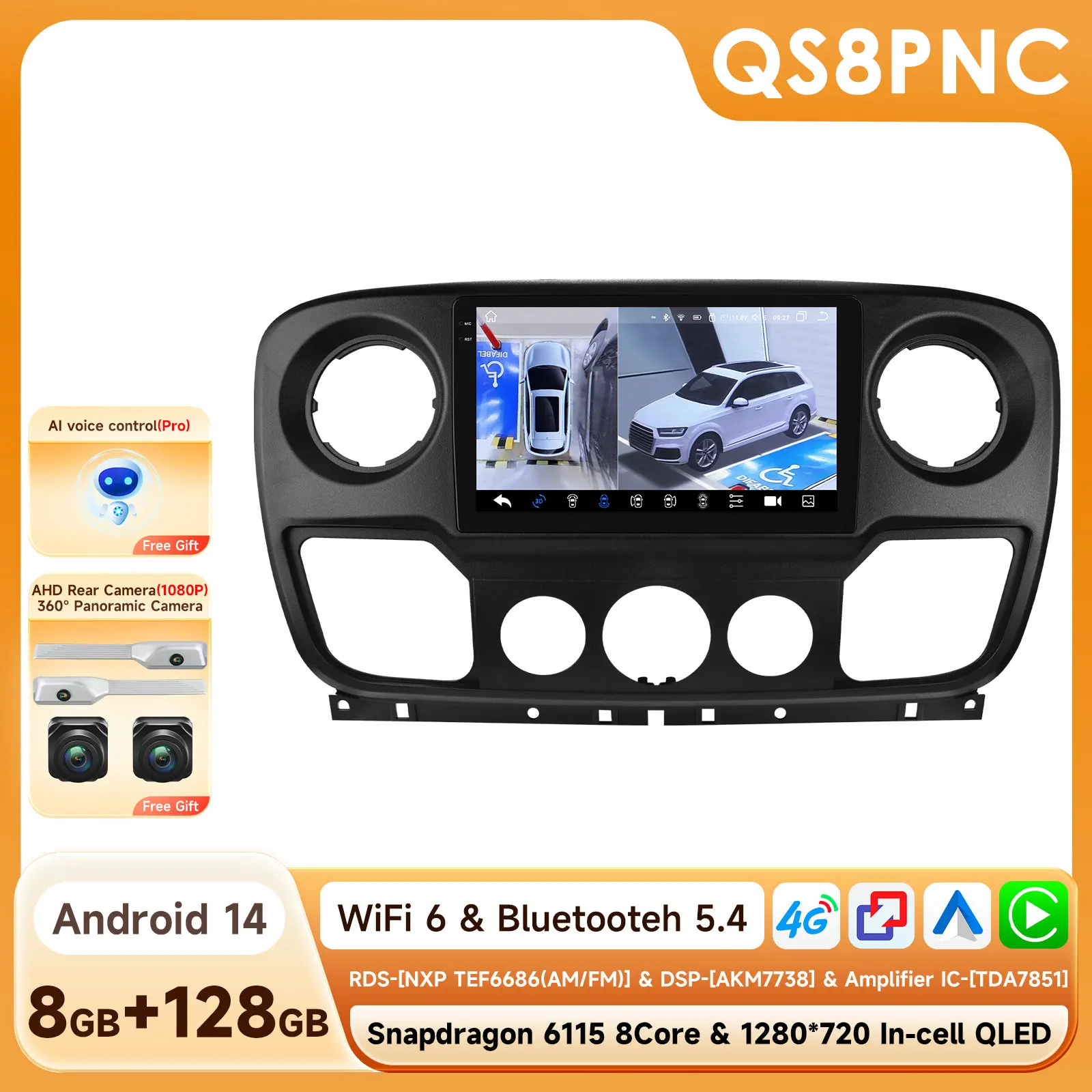 Android Autoradio-Player für Renault Master 3 2011-2021 für Nissan NV400 Opel Movano 2010-2019 Carplay Auto GPS Auto-Multimedia