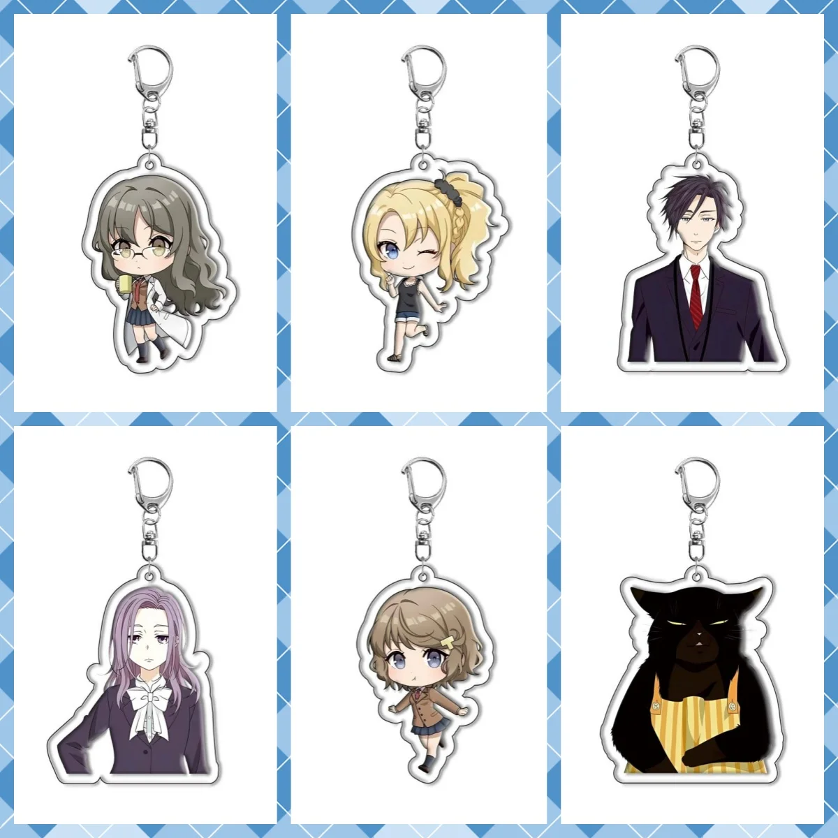 Anime The Masterful Cat Is Depressed Again Today Keychain Dekiru Neko Wa Kyou Mo Yuuutsu Acrylic Key Chain Cosplay  Gifts