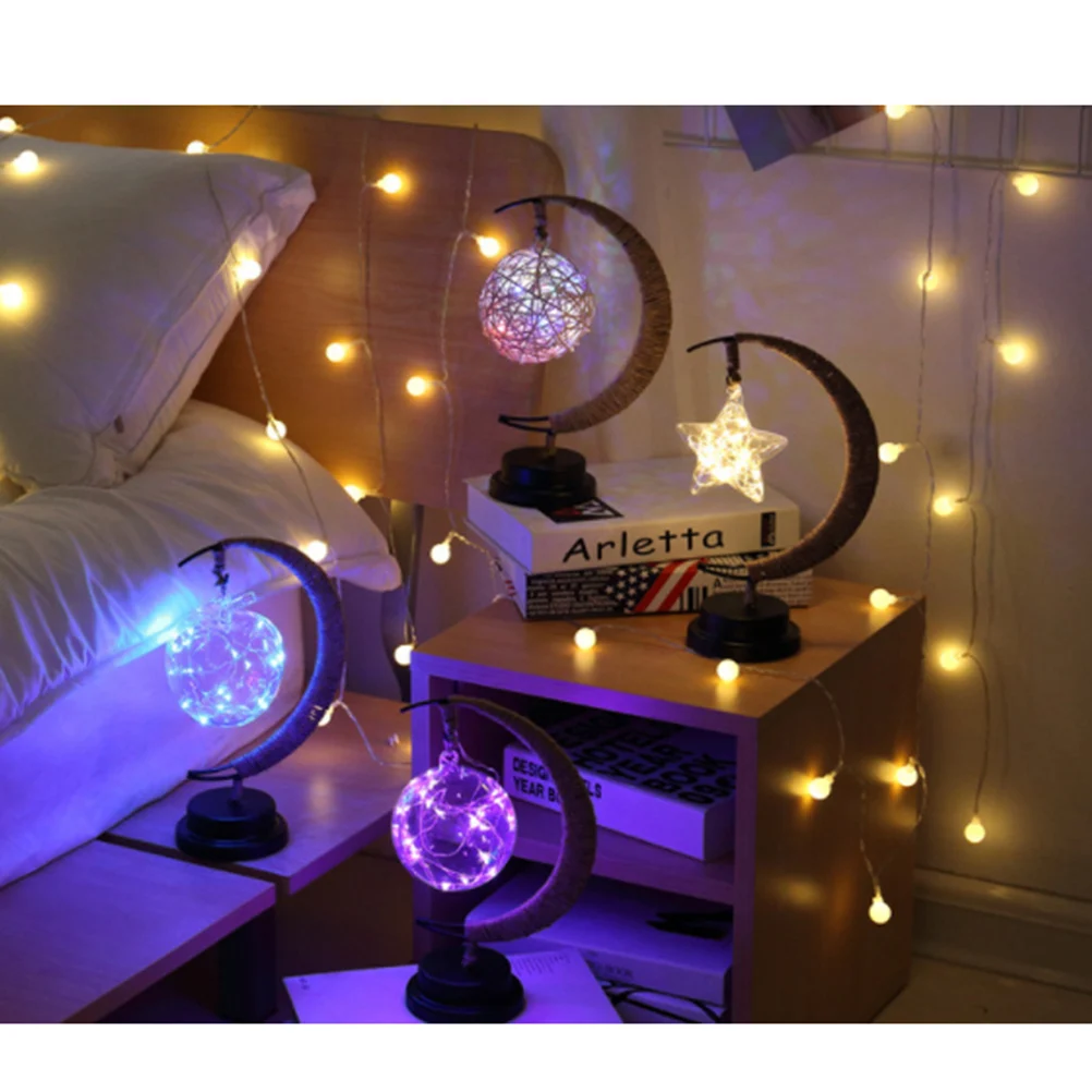 

Iron USB Night Lamp LED Star Moon Light for Desk Bedside Kids Room Decoration Energy Saving Star Night Lamp