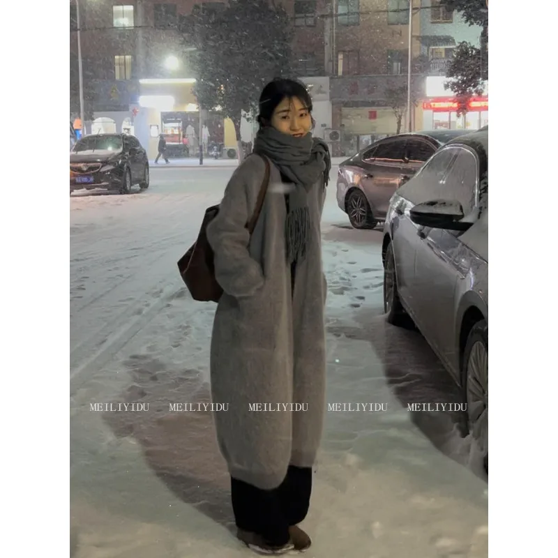 Chic Autumn Winter Loose Thi Knitted Long Open Cardigan  Personali Versatile Sweater Jaet Women2025