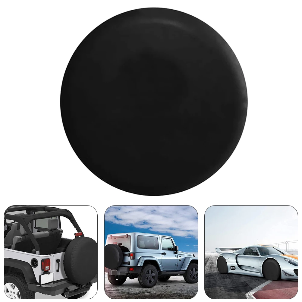 

Spare Tire Cover Premium Black PVC Car Tire Protector Universal Waterproof Rainproof Sunscreen Protective Cover