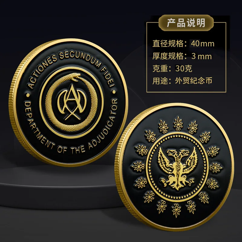 Lofytain Movie John Wick Hotel Souvenir Coin Adjudicator Coins Keanu Reeves Hotel Metal Cosplay Prop Collection Accessories view 5