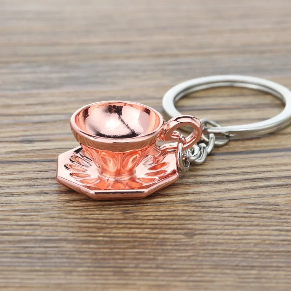 Pitcher 3D Creative Coffee Keychain Cute Mini Creative Barista Coffee Keychain Metal Accessories Moka Pitcher Keyring Girl Gift