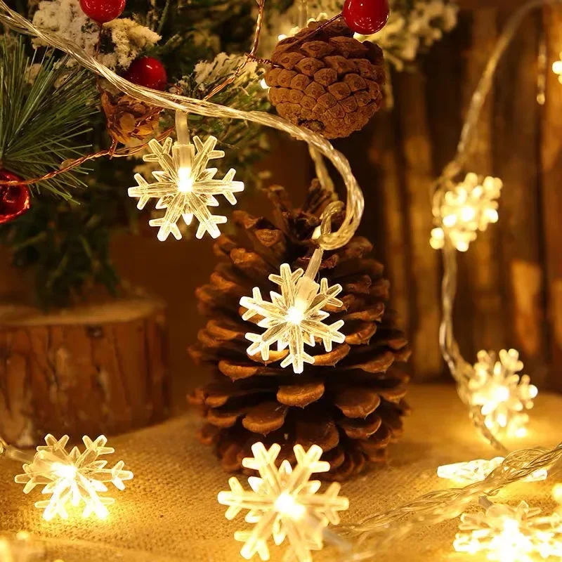 Weihnachtsbeleuchtung Girlande Girlande Fee Lichterkette Kette 5M/10M 220V Schneeflocke Outdoor für Zuhause Hochzeit Party Neujahrsdekoration