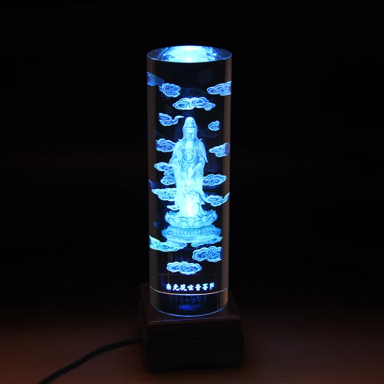 

20CM LARGE HOME Family 3D crystal Namo Amitabha Guanyin Avalokitesvara Buddha bless safe good luck Talisman Ornament statue