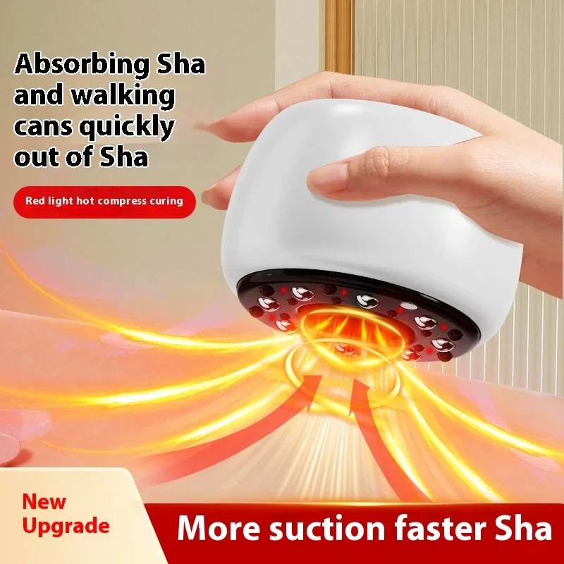 

Electronic Scraping Massager Vacuum Cupping Machine with Red Light Therapy Hot Compress Body Meridian Therapy Dampness Relief