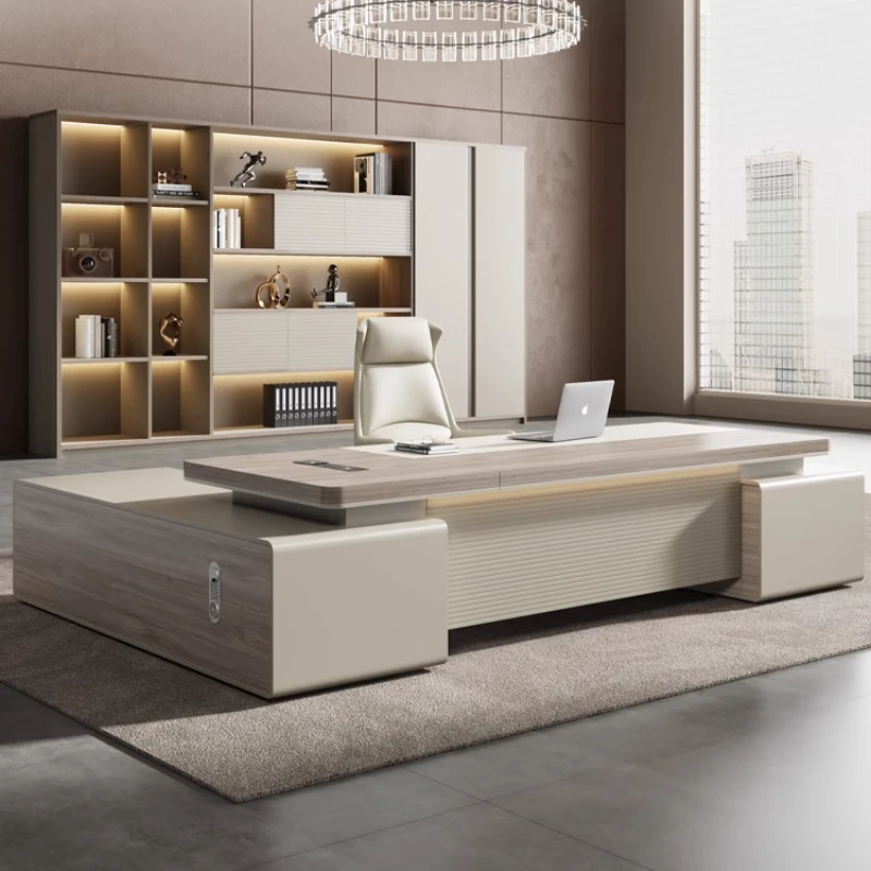 /*/Modern Shelves Office Desk Organizer Corner Reading Combination Office Desk Drawers Reception Escritorio Oficina Desk Furnitu