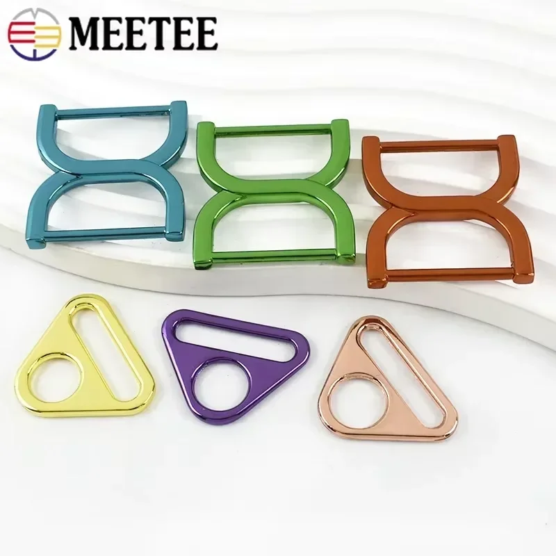 

10Pcs 25mm Metal Buckles for Bag Strap Tri-Glide Slider Clasp Adjust Ring Belt Buckle Webbing Decor Connect Hook DIY Accessories