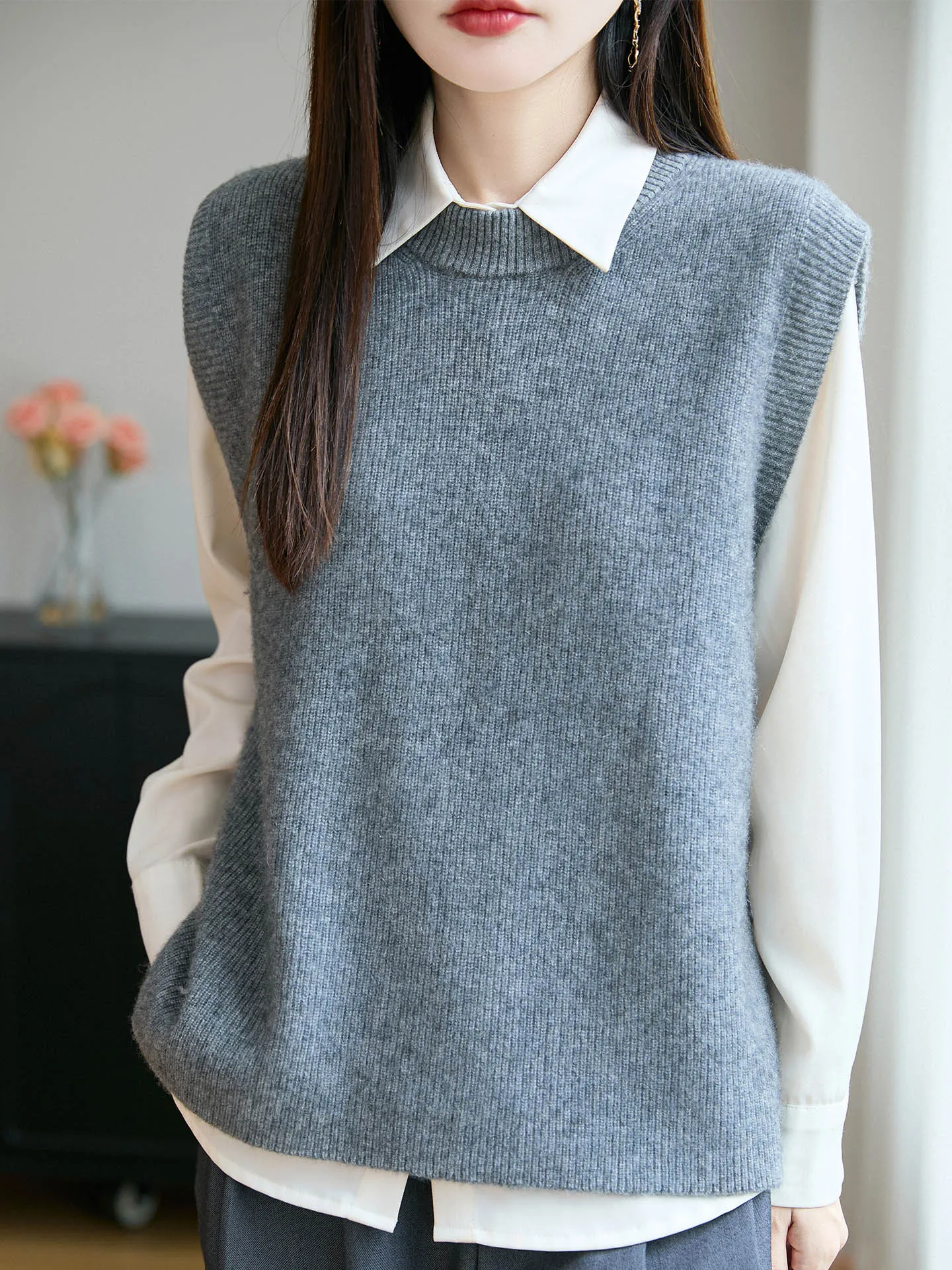 الخريف الشتاء الجولة Ne Svel الصوف الخالص محبوك سترة المرأة فضفاضة Faion تنوعا السترة سترة دافئة تخفيف S...