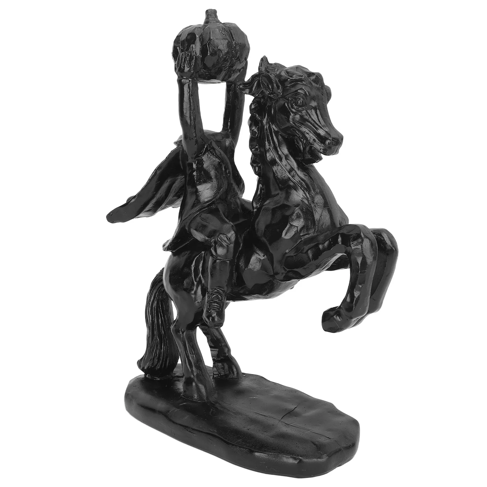 22 cm hohe kopflose Reiterstatue mit Kürbis-Horror-Harz, handgefertigte kopflose Reiter-Halloween-Dekor-Skulptur