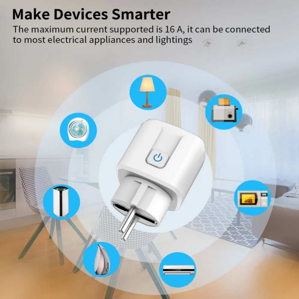 CozyLife 16A Smart Plug WiFi Socket EU with Power Monitoring Timing Function Smart Socket Works with Alexa Google Assistant New