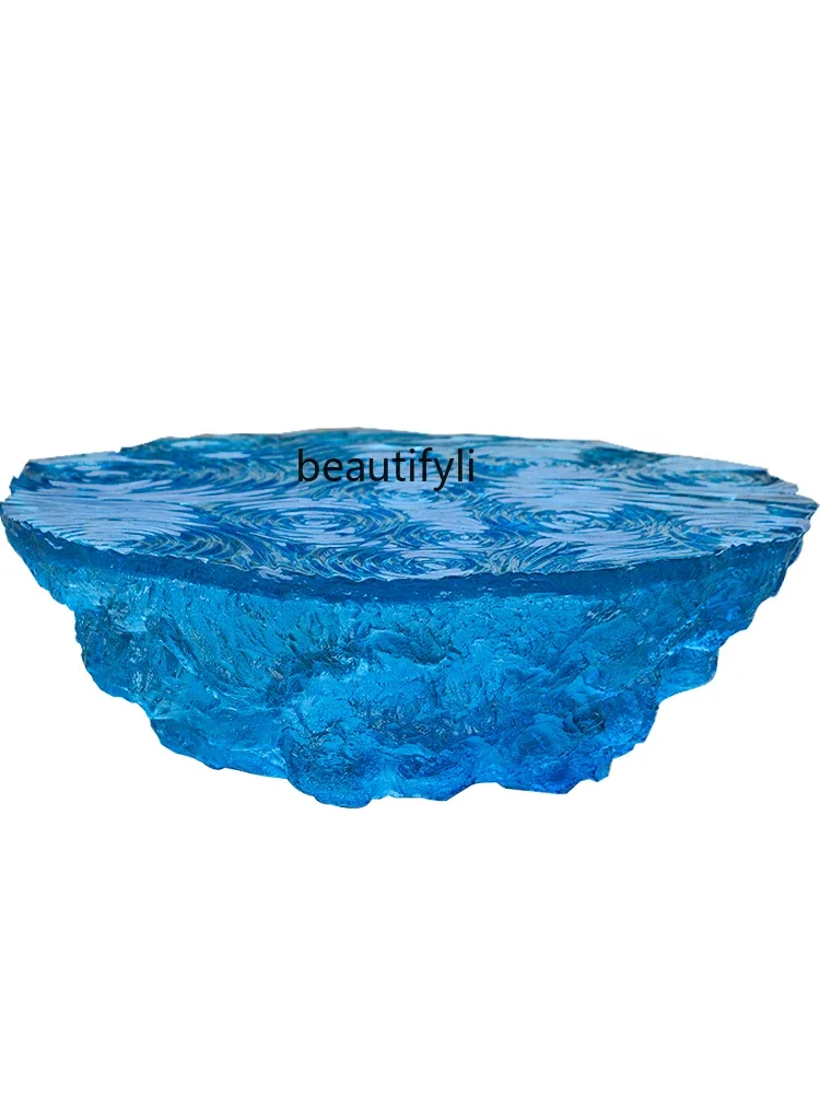 

Modern Minimalist Ocean Transparent Resin Tea Table Hotel Lobby Living Room Home Floor-Standing Decorations Artwork Sculpture