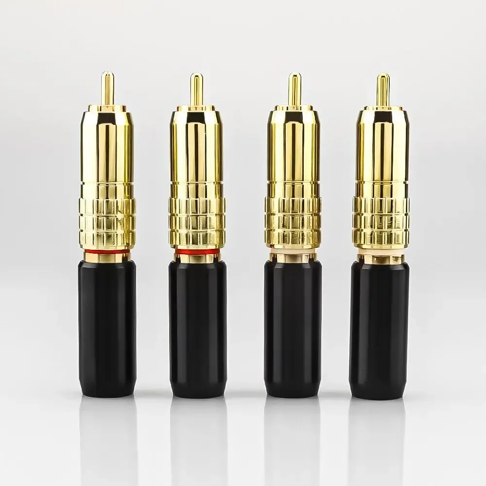 

4PCS HI- End Gold Plated RCA Solder Phono RCA Plugs RCA Audio Wire Coaxial Connector