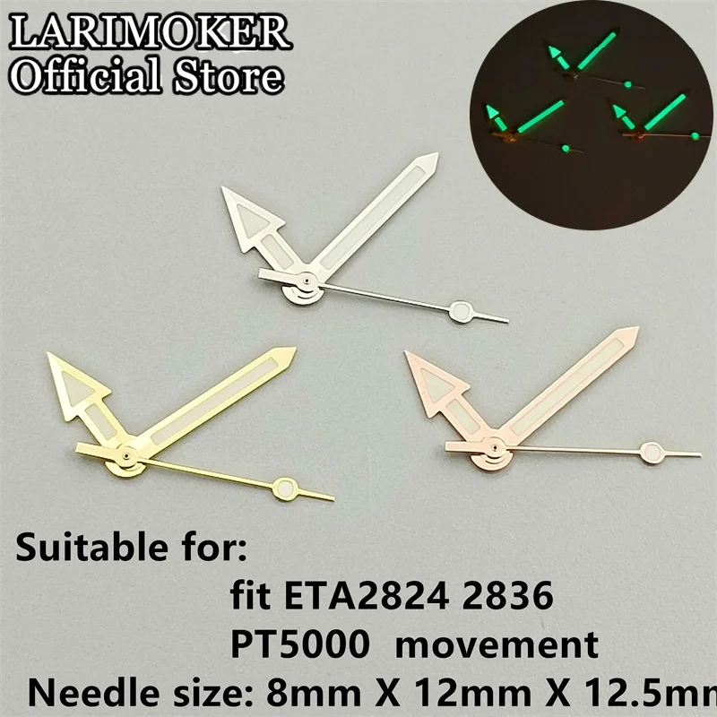 

gold silver rose gold watch hands green luminous hands fit ETA 2824 2836 PT5000 Seagull 2130 movement