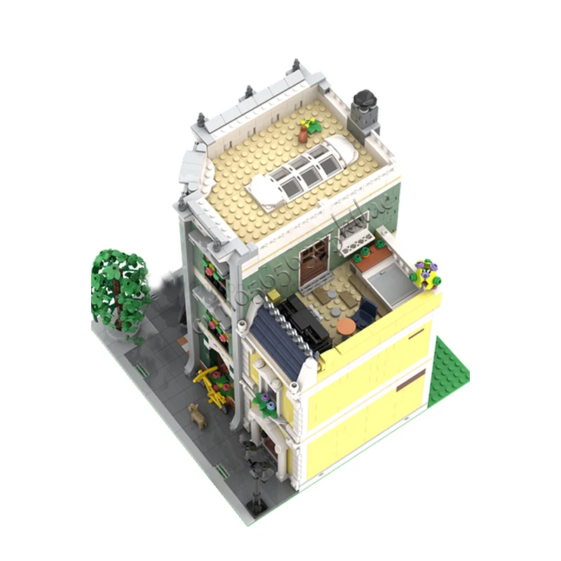 2570 PCS City Street Scene  Vine Restaurant MOC Customize Modular Building Block Brick Educational Design DIY Holiday Toy Gifts