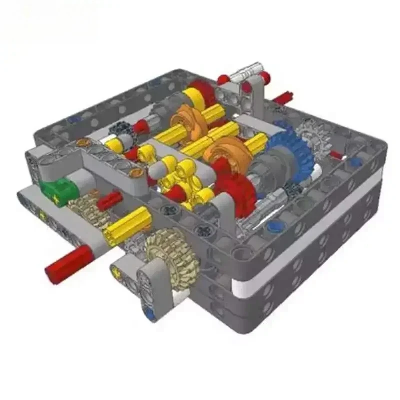 135PCS MOC-50877 Ultra-compact 8+N+R Speed Sequential Gearbox Compatible with Major Brand Bricks