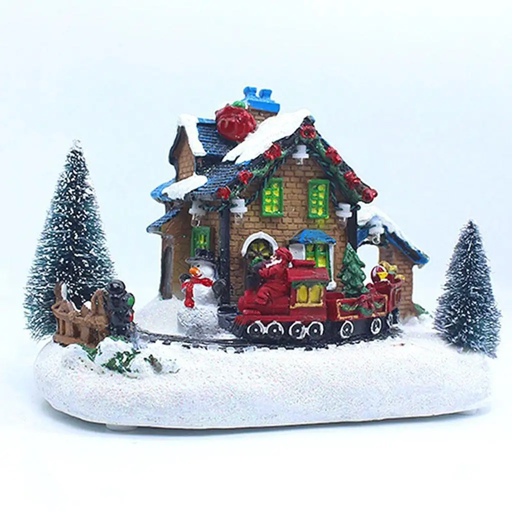 

Christmas House Village Lighting LED Accent Snowmen Cabin Indoor Table Decor