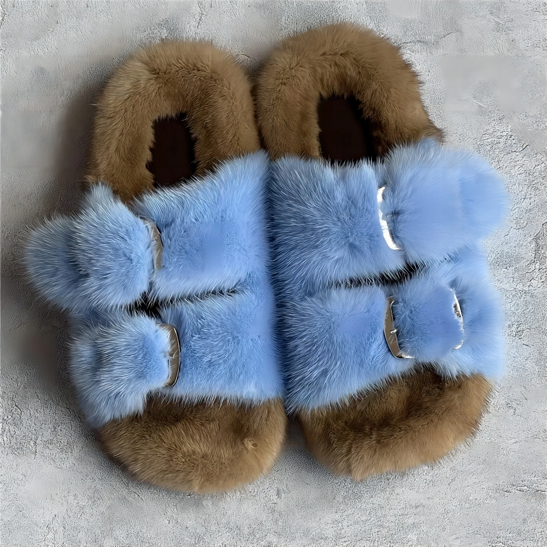 Pantofole di pelliccia donna sandali di peluche invernali di lusso Slip On Platform Slides femminile suola spessa Designer scarpe da casa in vero visone