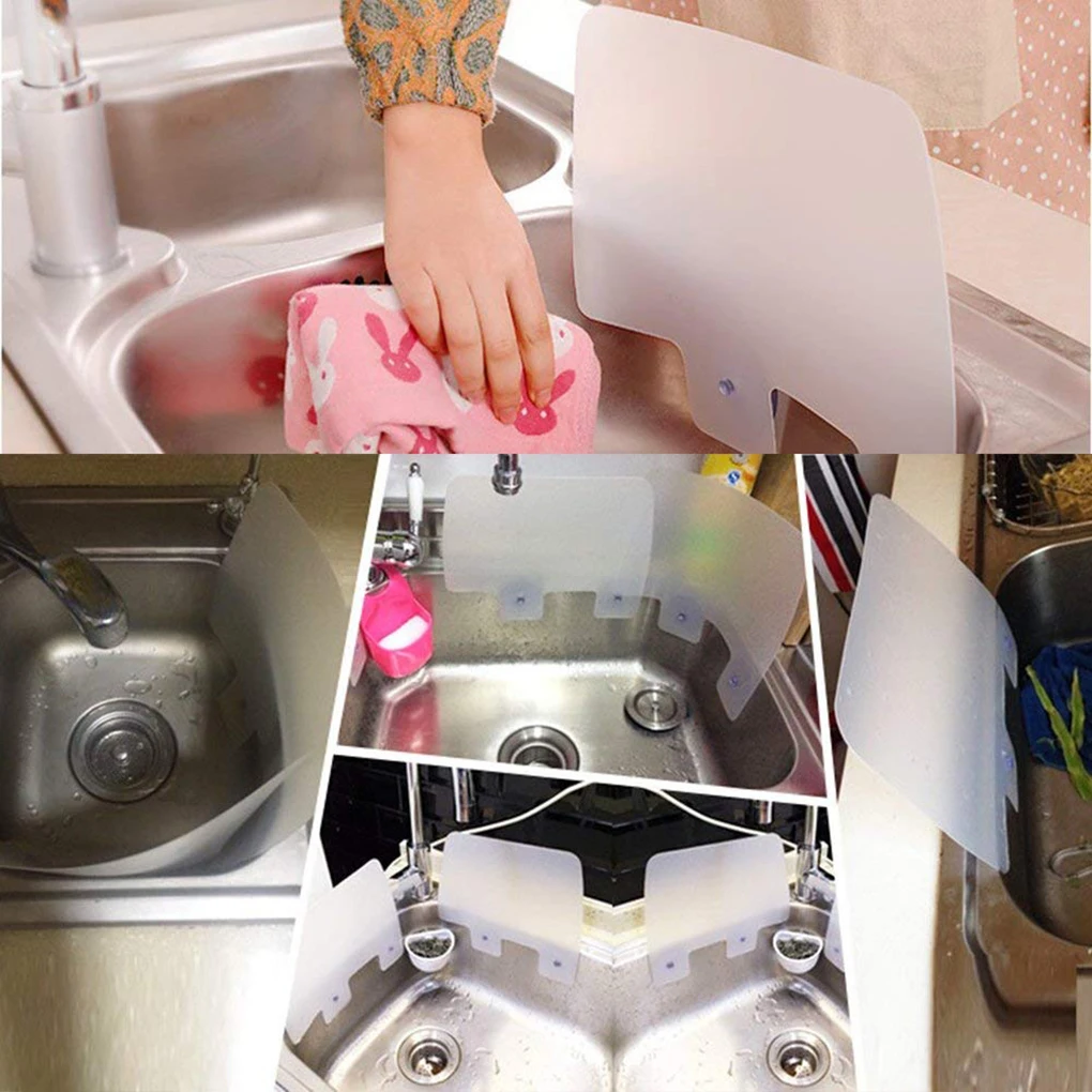 Sink Water Splash Guard Anti-Splash Dish Washing Sink Board Protector Retaining Water Separator With Suction Cup Kitchen Tools