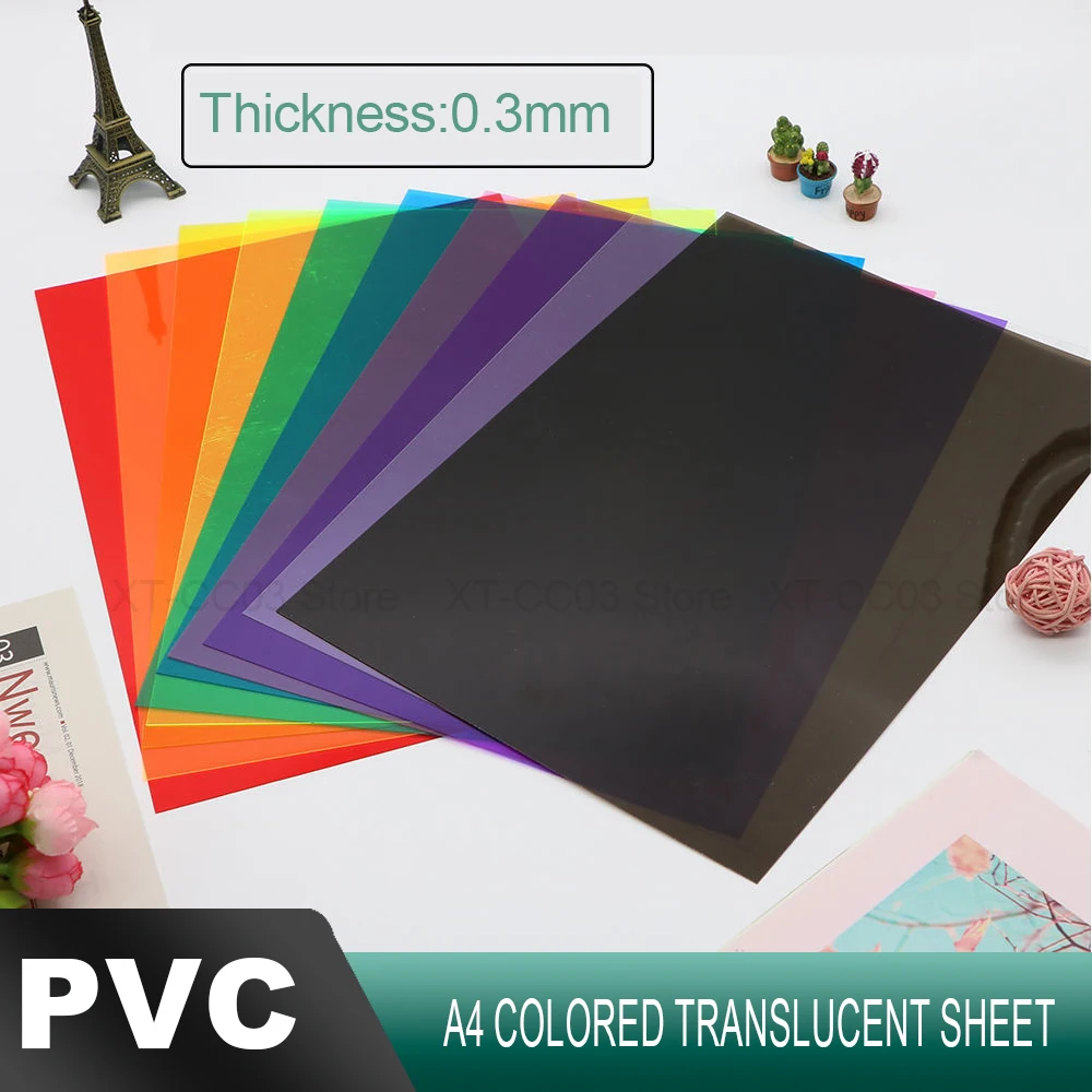1-10Pc 0.3mm Thick A4 210X297mm Colored PVC Plastic Sheet Transparent Film for DIY Handmade Decorative Child Color Enlightenment