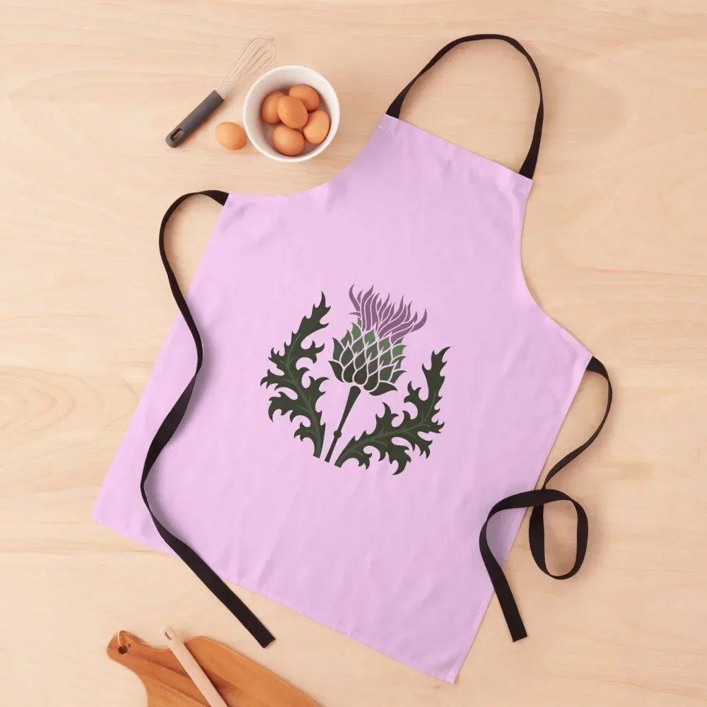 

Scottish Thistle Flower of Scotland on Pale Pink Apron Kitchen Supplies For Nail Stylist Apron