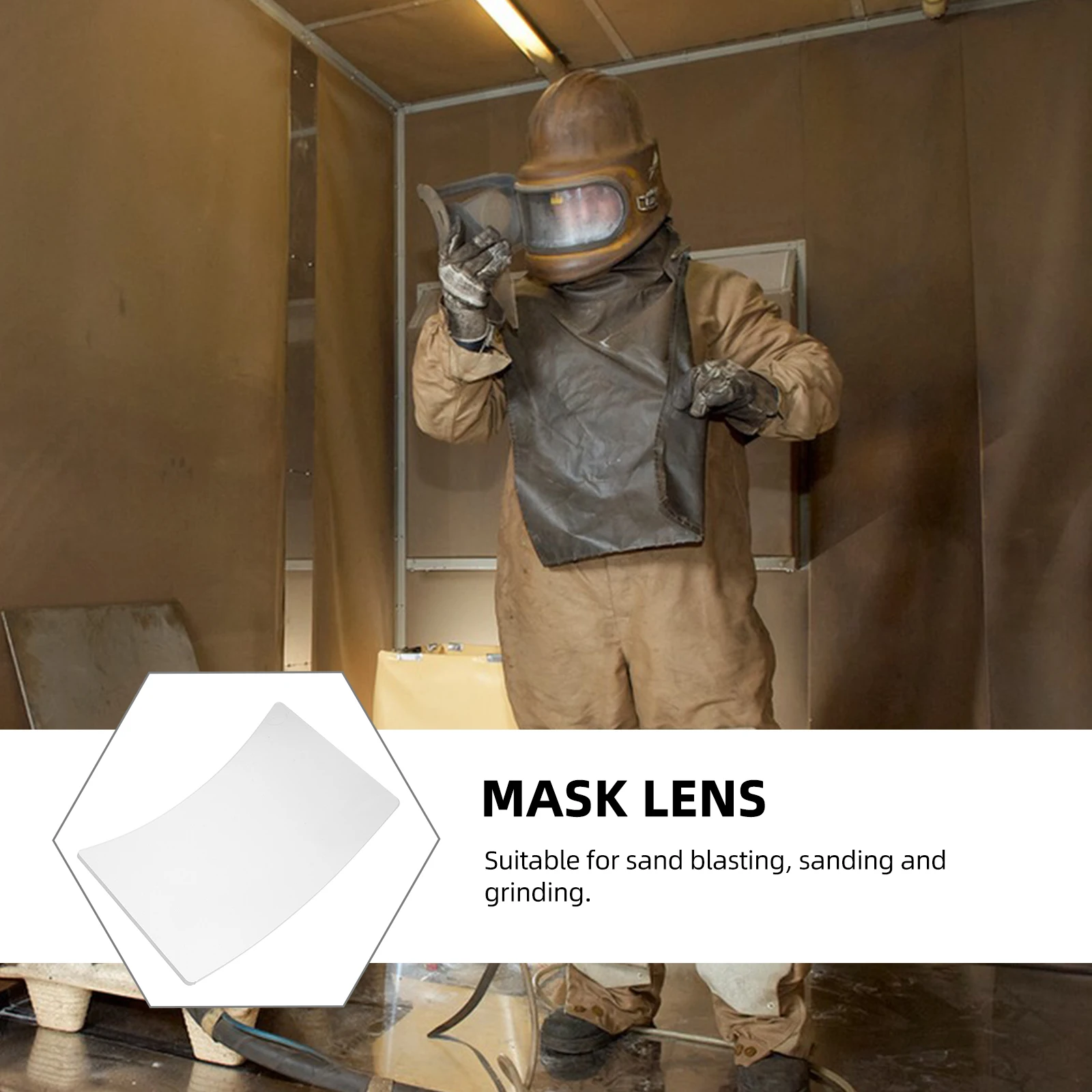 

Sandblasting Hood Lens Replacement Dustproof Mask Cover For Grinding Cutting Industry Work Clear Transparent