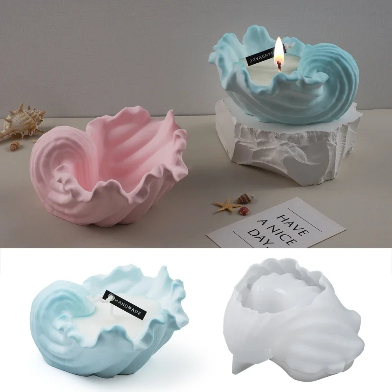 

Conch Flowerpot Silicone Molds DIY Sea Shell Secented Candle Jar Mold Storage Box Concrete Gypsum Resin Mould Home Decor Craft
