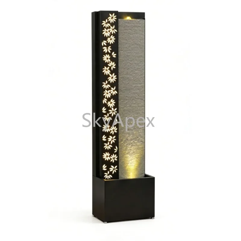 Modern Light Luxury Floor To Ceiling Water Curtain Wall Silent Lucky Wealt Ornament Living Room Entrance Housewarming Gift Decor