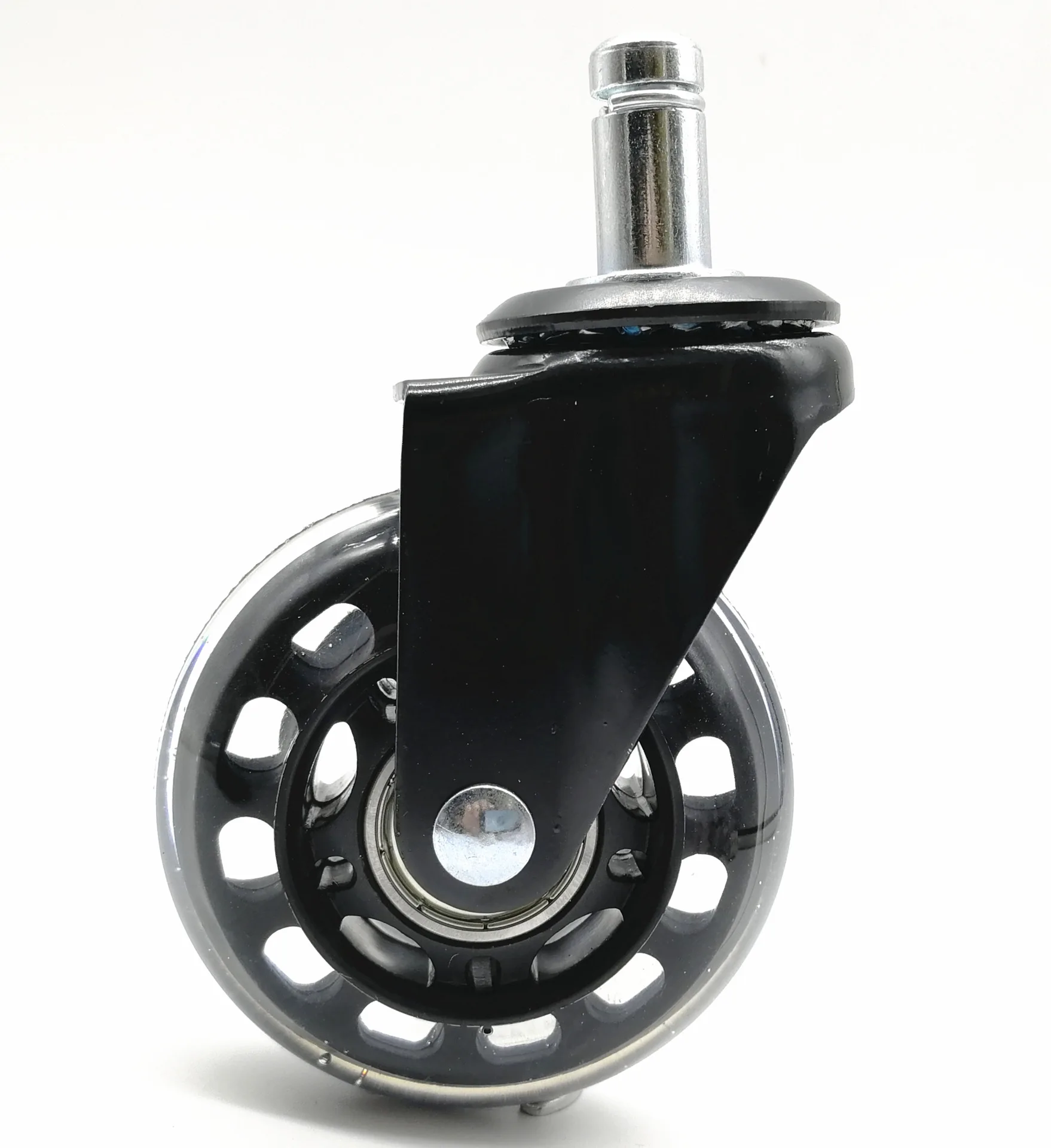 

5-Piece Set, 3inch Pu Transparent Caster Wheels, Universal Wheels, Rod-Type Furniture Wheels, Office Chair Casters, Silent Wheels, Wear-Resistant and Noiseless Casters