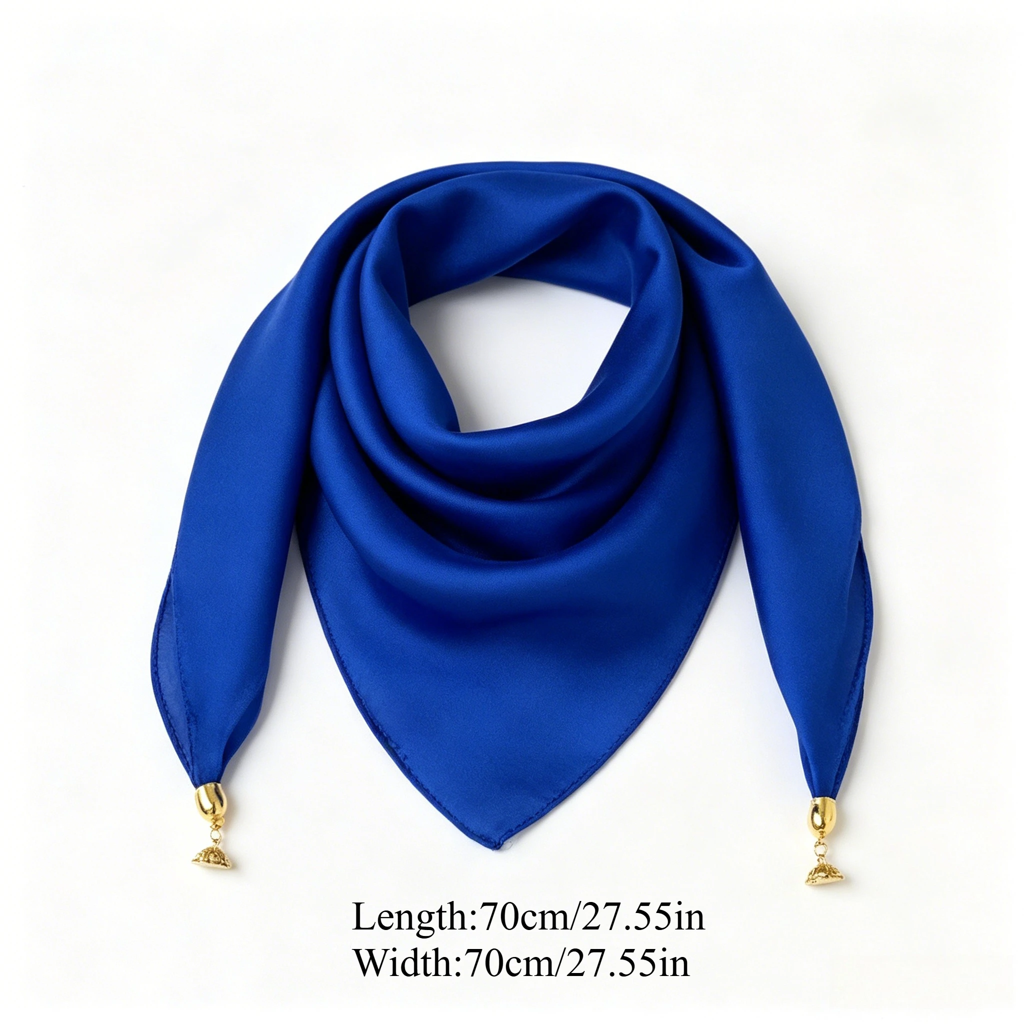 1 satin solid color 70 square scarf magnetic buckle pendant silk scarf simple plain monochrome scarf women's thin versatile