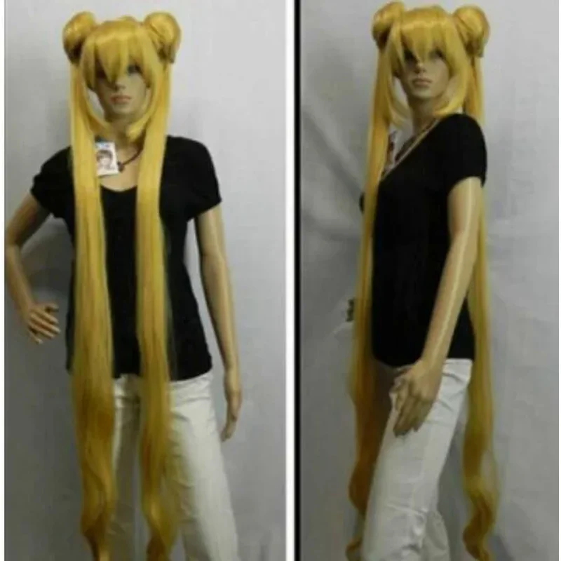 Peluca de cosplay de PING, sailor moon, Sailor Moon, helado de agua en Rubio, tarjeta de doble Tigre, envío gratis