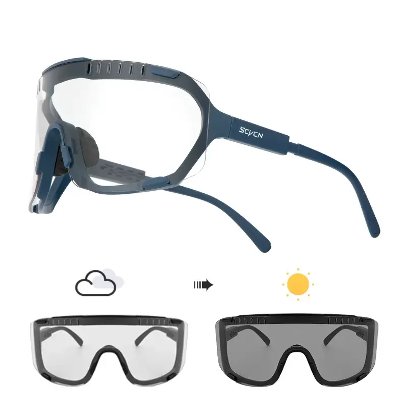 

SCVCN Men's Photochromic Cycling Sunglasses Glasses Mountain Bike Road Bicycle Eyewear Road Goggles UV400 MTB For Outdoor Sports