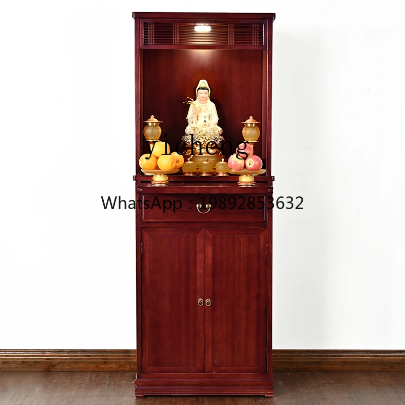 LYY   gold silk red sandalwood Buddhist shrine Buddhist cabinet solid wood simple table for household use newshrine cabinet