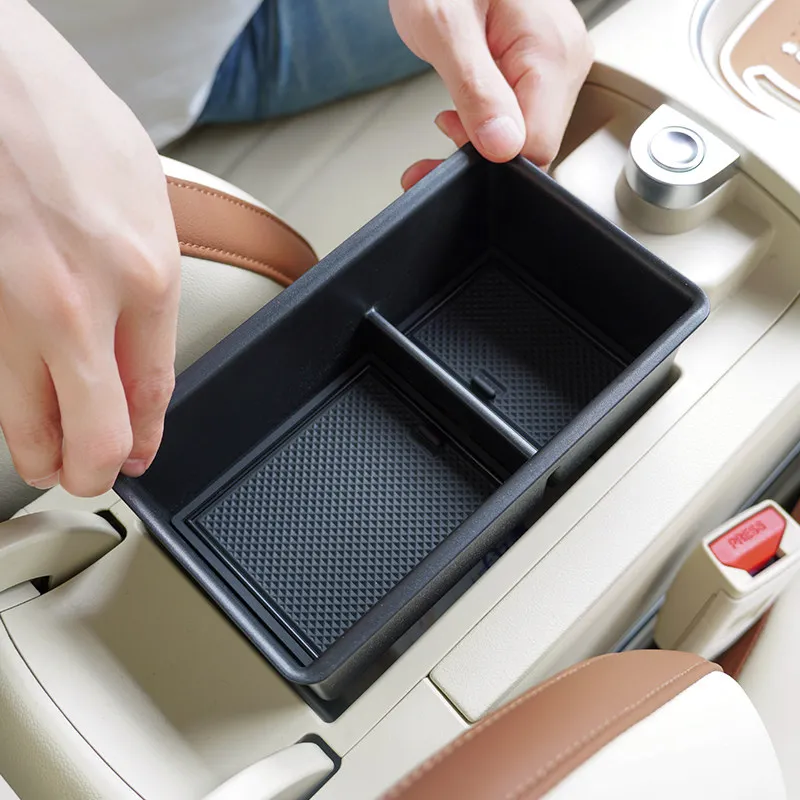 For ORA 03 Good Cat 2024-2026 Armrest Storage Box Center Console Layered Organizer Tray Car Interior Storage Holder Modification