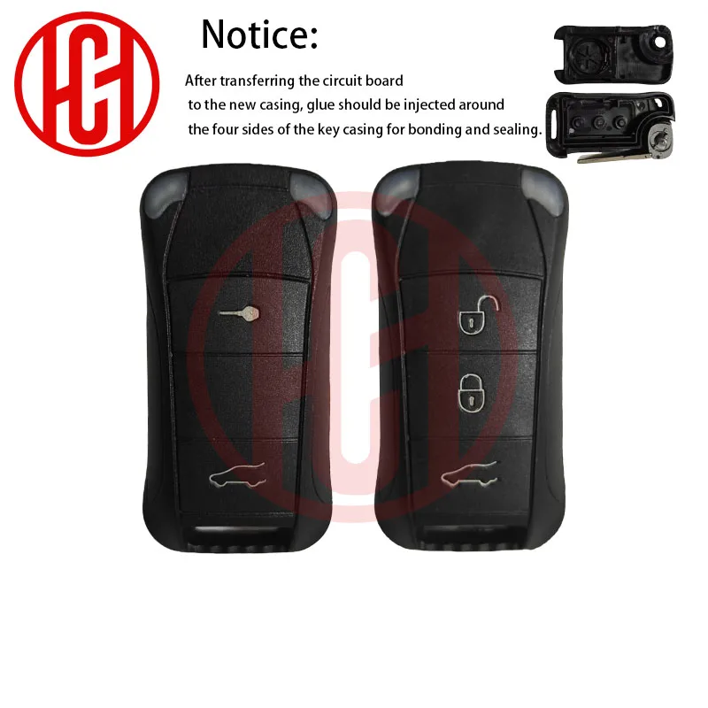 

Replacement Flip Remote Key Shell Fob for Porsche Cayenne GTS 2003+ 2/3/4 Buttons HU66 blade Folding Remote Car Key Case