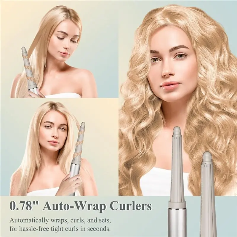 ABZA-Round Brush And Long Curling Barrels Attachment For Shark Flexstyle Attachments Create Natural Classic Textured Waves L