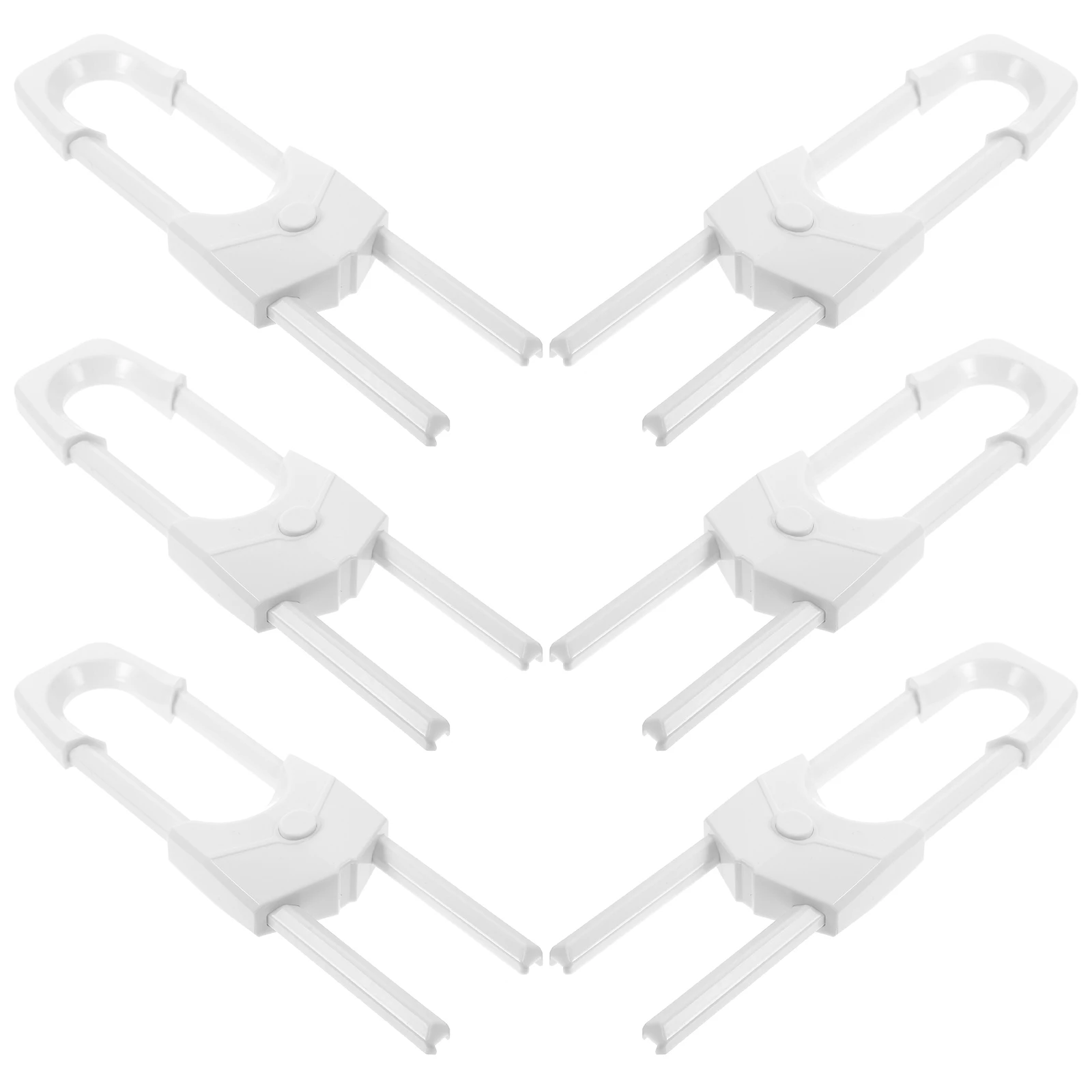 

6 Pcs White Cabinet Door Locks Durable Plastic Baby Safety Latches for Cupboards Child Proof Easy Install Kitchen Cabinet Locks