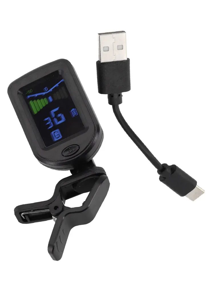 Bass Tuner Clip-on Tuner For Musicians Built-in Rechargeable Battery Clear And Precise Information For Bass For Guitar