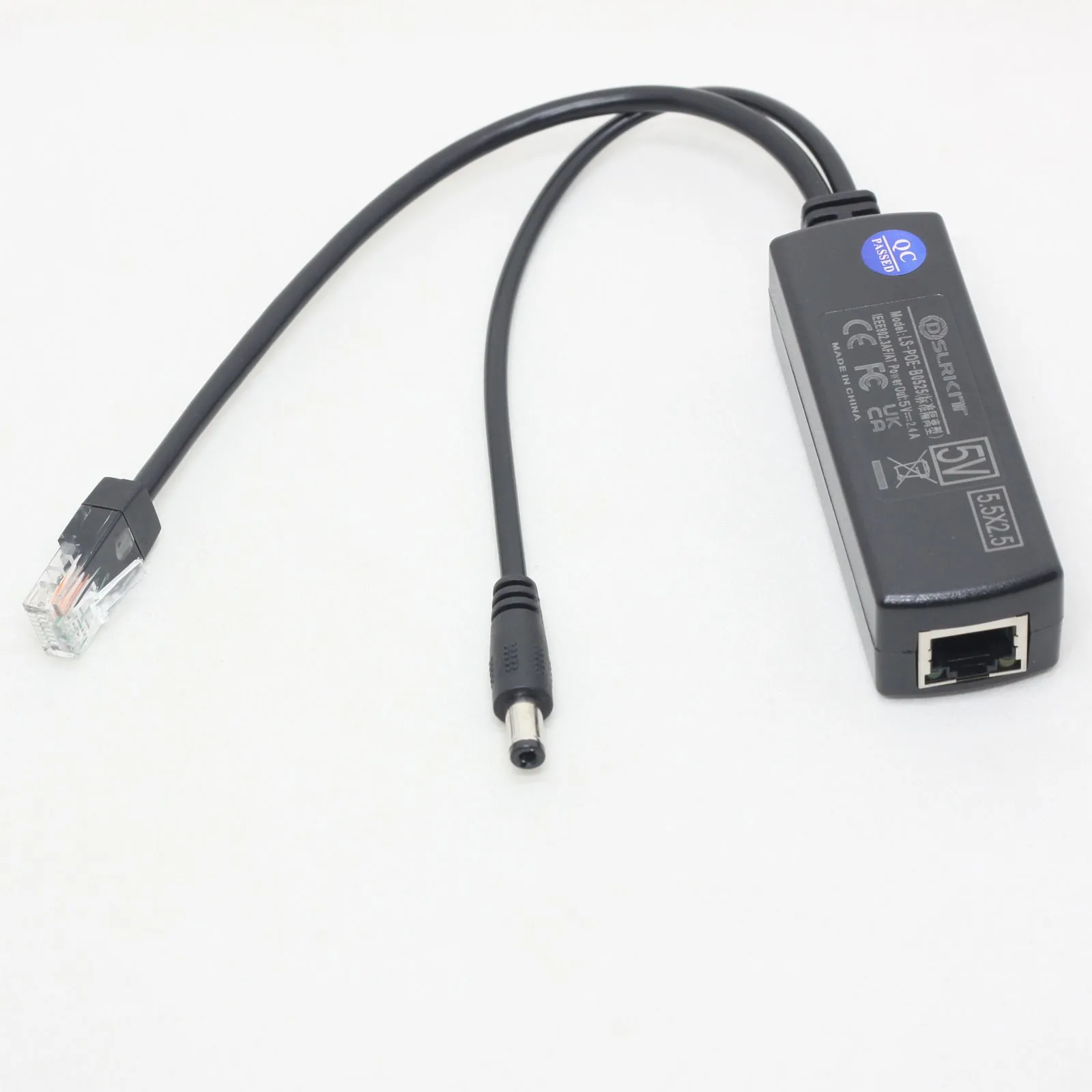 DSLRKIT 5.5x2.5mm DC 5V 2.4A Hue Bridge용 이더넷을 통한 활성 PoE 분배기 전원 공급