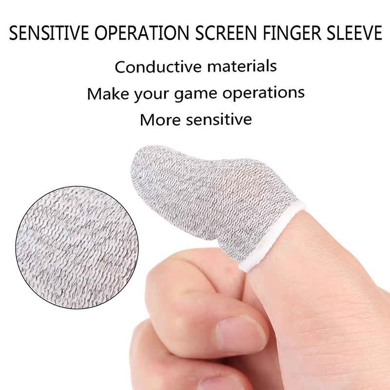 10Pcs Stable and Comfortable Fraction Mobile Game Sweat-proof Fingers Gloves Touch Screen Thumbs Finger Sleeve