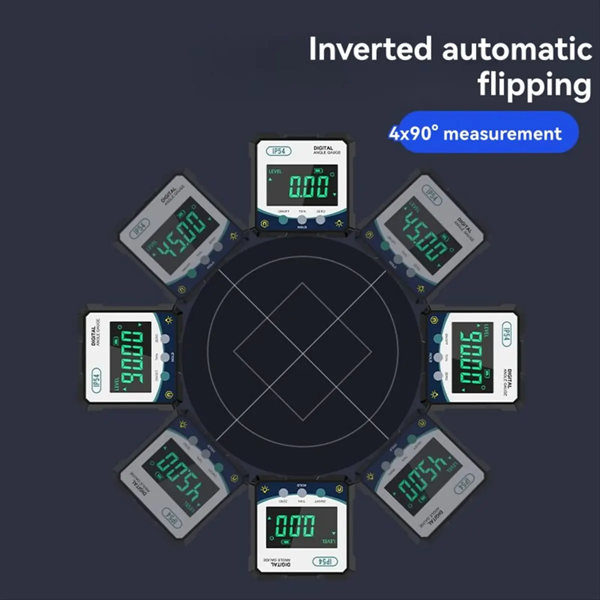 Punctual- مقياس زاوية المستوى الرقمي IP54 مع قاعدة مغناطيسية 360 ° مقياس الميل الرقمي الصغير منقلة مشطوفة إلكترونية #4