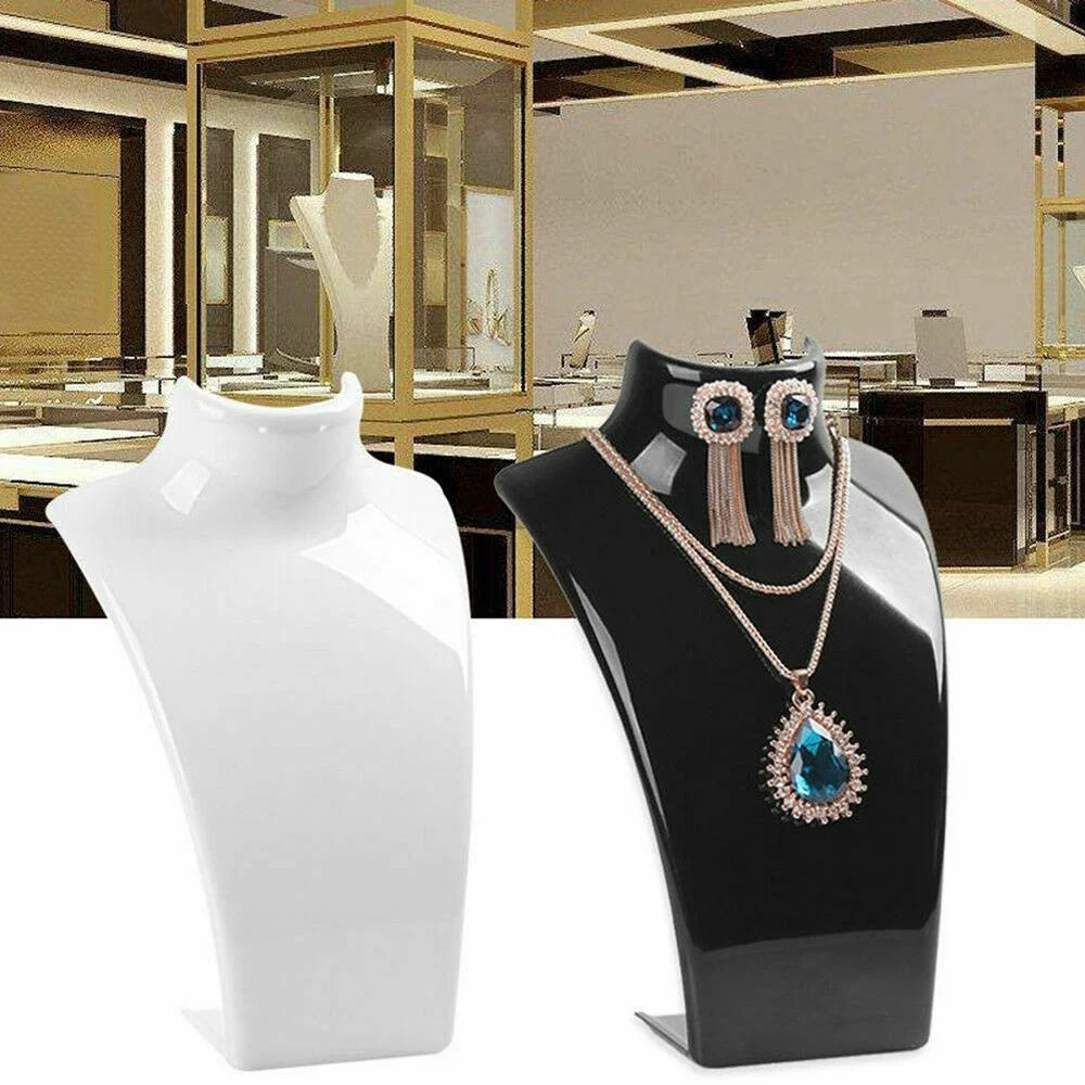 

2Pcs Display Stand Holder Racks Set Mannequin Bust for Jewelry Necklace Pendant Earrings Acrylic Rack