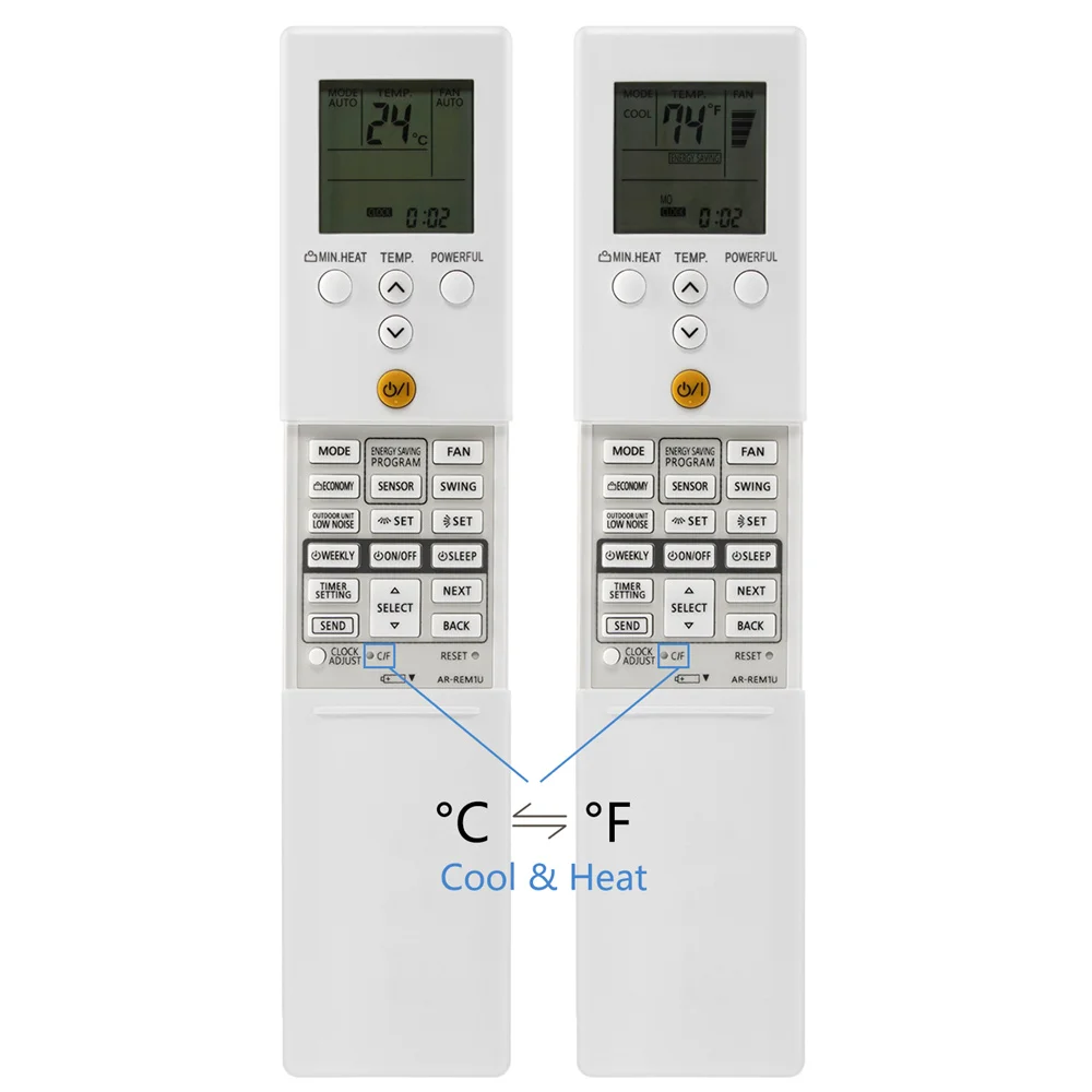 Replacement Remote Control AR-REM5E AR-REB1E AR-REM1U for Fujitsu General Air Conditioner AR-REF1U AR-RED1U AR-REF3E AR-REW4E